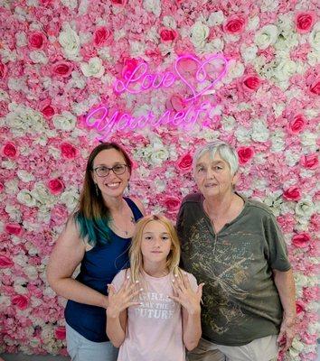 3 generations pampering ourselves.