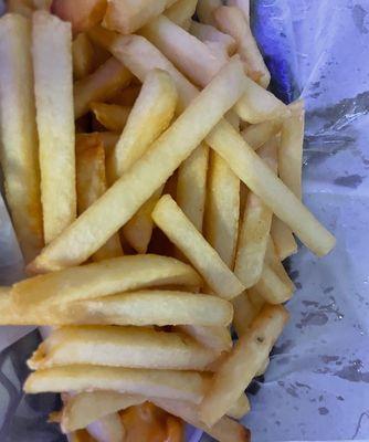 Fries with cheese on side