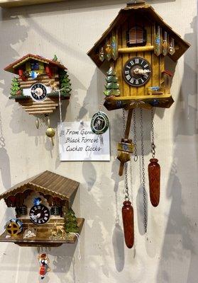 Cuckoo clocks from Black Forest region of Germany