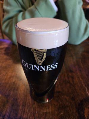 A perfectly poured pint of Guinness.