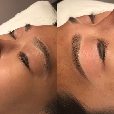 Throw back brow waxing