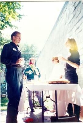 At a fundraiser in the yard of Josephine's "Theatre Shoppe", circ 1997