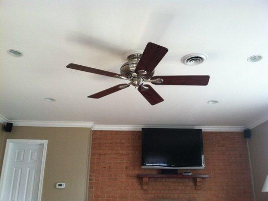 Ceiling Fan & Tv Mounted Hidden Wires