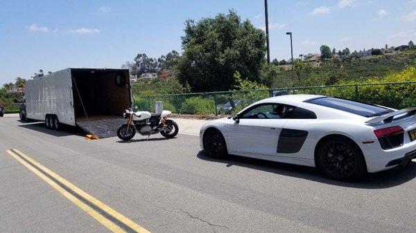 Triumph and audi R8