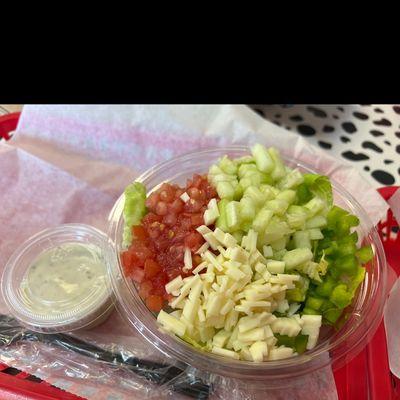 Small side salad with ranch