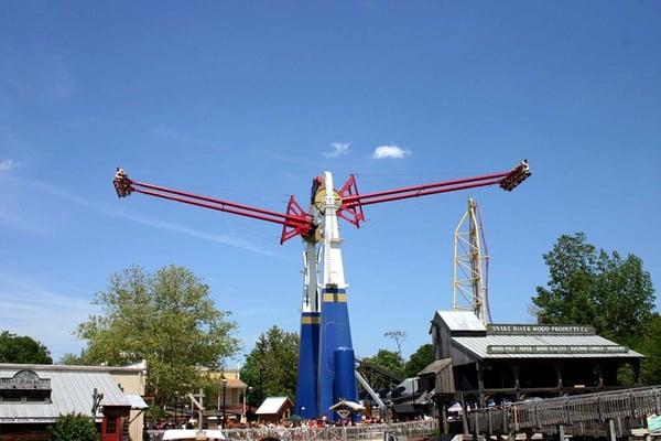 Skyhawk hits a maximum arc of 120° (shown here).  At this point, you're partially inverted AND experience weightlessness!