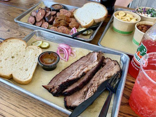 Brisket, Beef Smoked Sausage, & Pork Jalapeño Bacon Cheddar (sausage)