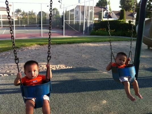 2 kiddie swings perfect for my twins! ^__^