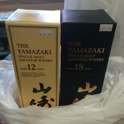 Yamazaki single malt whiskey, 12 and 18 years