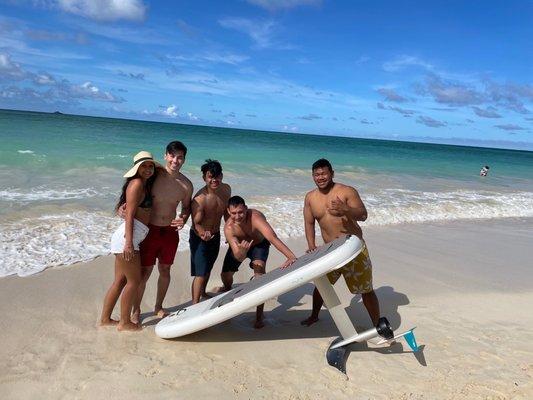 Foil boarding crew