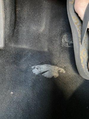 Unclean and hole in foot board of hertz rental!