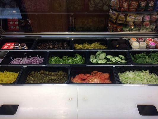 Veggies cut daily so they are always fresh.