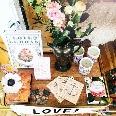 Rifle Paper Co. cards & candles, gift quality books, Mother's Day and Valentine's Day floral arrangements from Fast Pony Flowers.