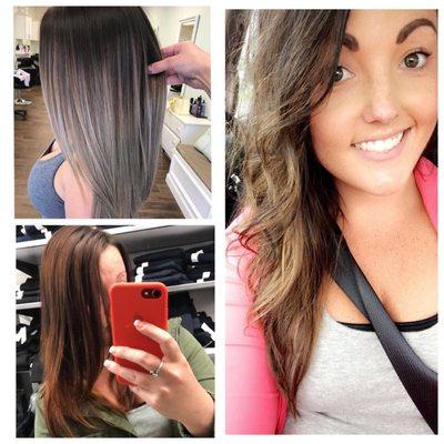 Top left: picture from Pinterest. Bottom left: what I left with. Big picture: me with what I wanted from another salon two days later.