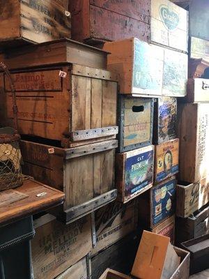 Large collection of crates