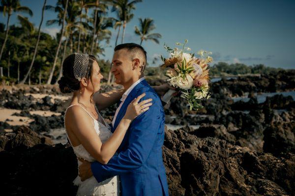 Pre-ceremony shoot at Makena Cove