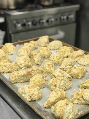 Brie Pear Rosemary Scones Fresh From the Oven!