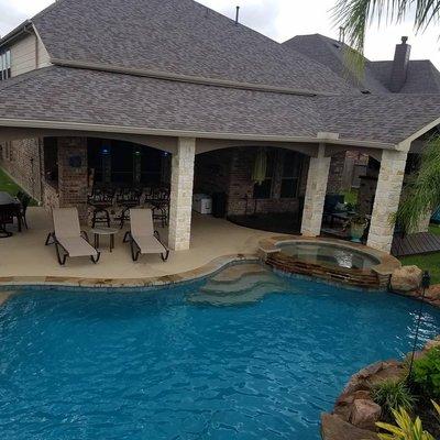 Pool, spa & Oversized patio that adds over 900 sq ft of outdoor living space.