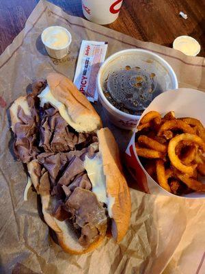 Classic French Dip & Swiss - Great beef to cheese ratio; contrast of flavors from the horsey and 3 pepper sauce and au jus was perfect!