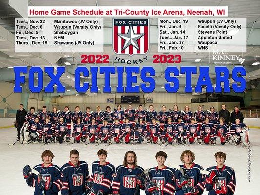 M.C. Kinney Photography photographs Fox Cities Stars Hockey boys team