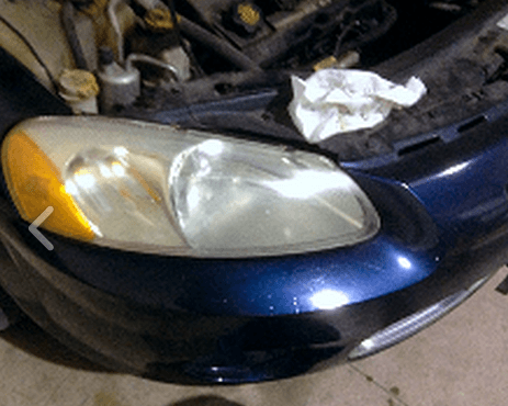 Before headlight restoration