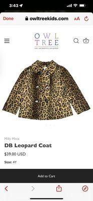 I sent them A Size 4 coat just like this...wonder if it's mine??