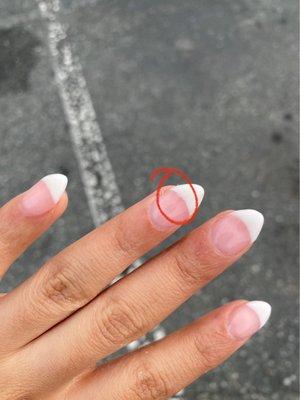 Smudged nail