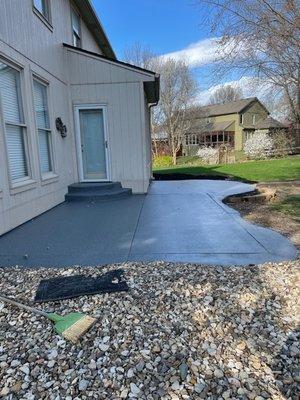 This is our back patio and steps.