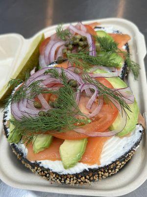 Lox City with avocado.