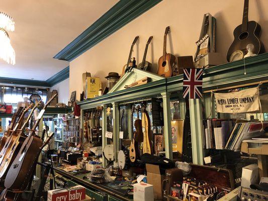 Endless row of guitars