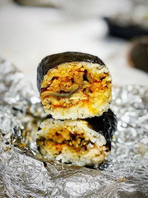 Unagi, Crawfish Musubi 7'' Log | ig: eats.w.eva