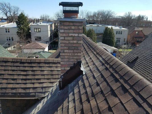 Chimney Rebuild by Edmar.   Quality Work in tough location.