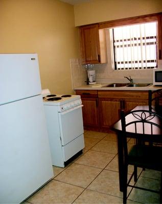 Fully equipped kitchens in 1 Bedroom Apartments