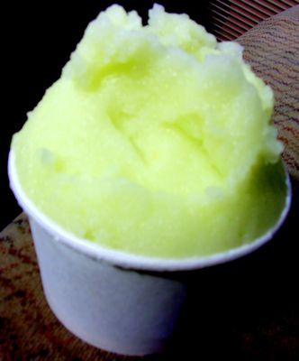 The tasty honeydew melon sorbetto