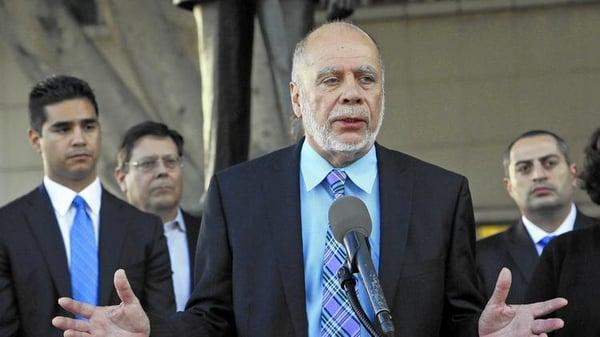 Los Angeles Attorney Michael Carrillo at a press conference