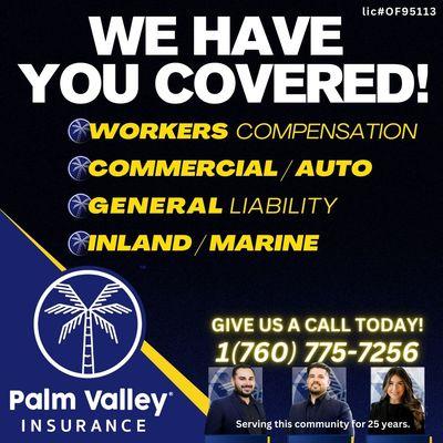 Choosing the right business or commercial insurance plan for your business can be very confusing, so Palm Valley Insurance has developed man