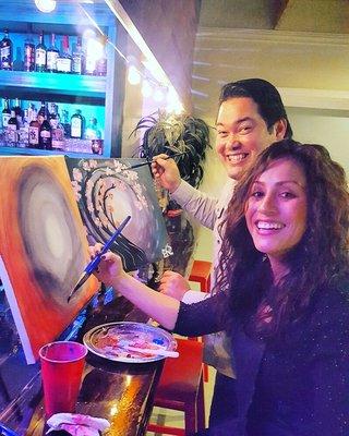 Yes you can paint at the bar!