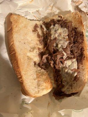 Nothing but steak and cheese.