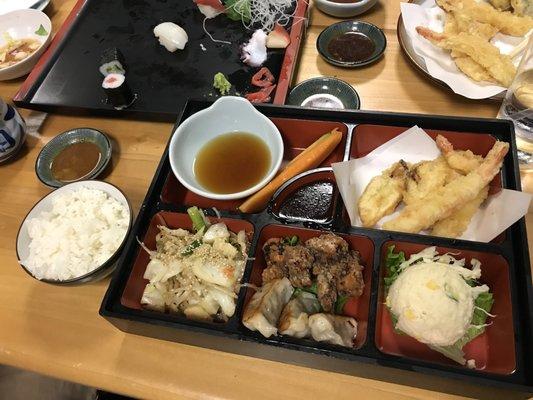 Combination Dinner Set. Vegetable stir pretty pointless. Tempura slightly soggy.