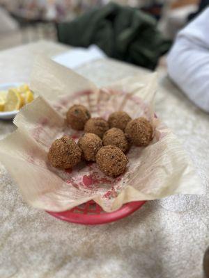 Basket of jalapeño hush puppies