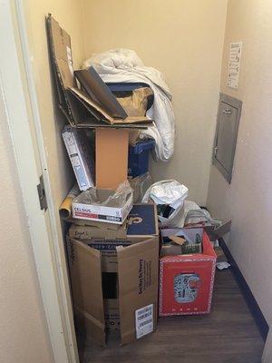 This is what our trash chute room looks like normally.