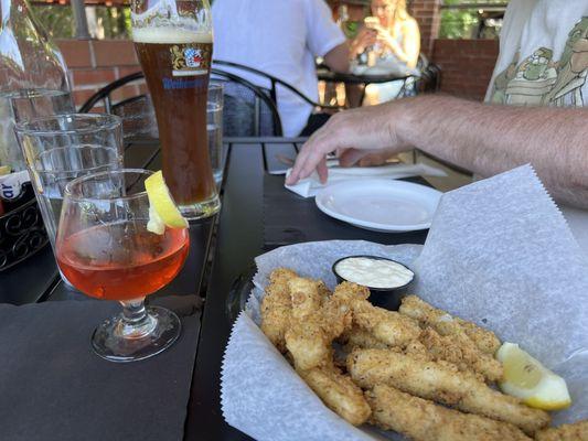 Fried walleye sticks... these were amazing! So delicate and melt in your mouth.