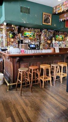 View of one end of the bar when you first enter.