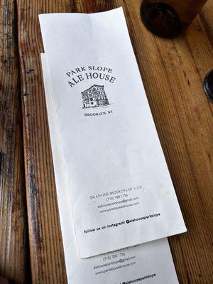 Menu front