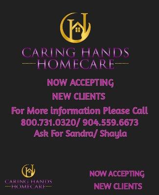 Caring Hands HomeCare Now Accepting New Client's