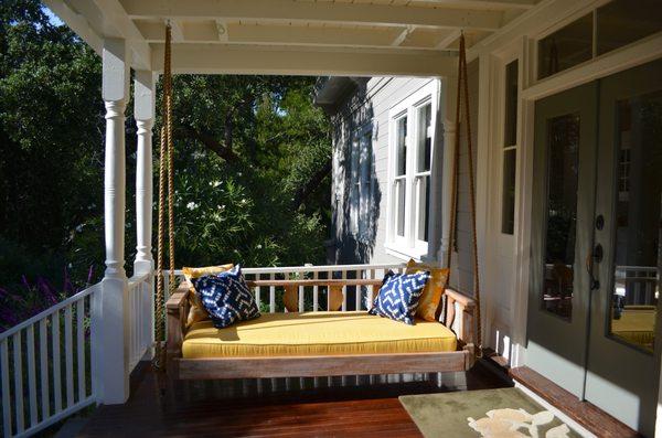 Parents and caregivers welcome to wait on our pretty front porch