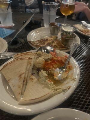 Hummus Trio & Black Bean Quesadilla