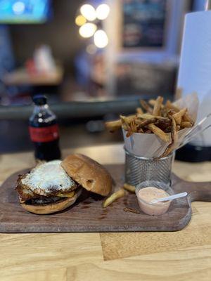 The hangover burger with black bean patty