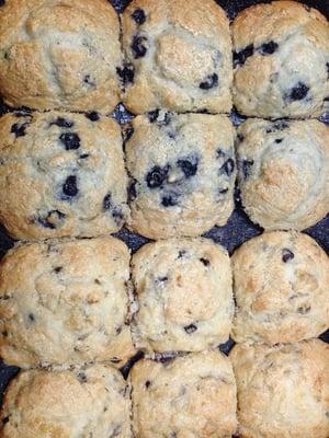 My homemade Blueberry and Banana-chocolate chip muffins