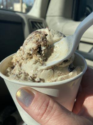 Samoa homemade ice cream with my really cool solar eclipse nail polish!